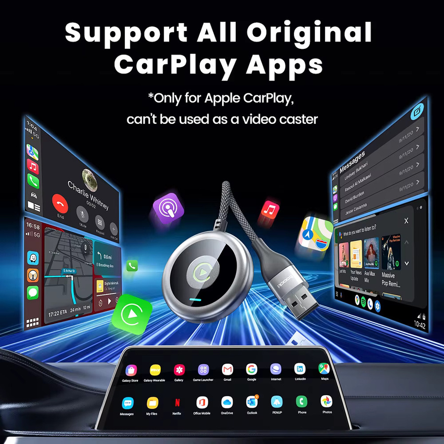 Toocki Wireless CarPlay Adapter mit Bluetooth 5.0 in Silber für Audi, BMW, Toyota und Ford - Bild 3