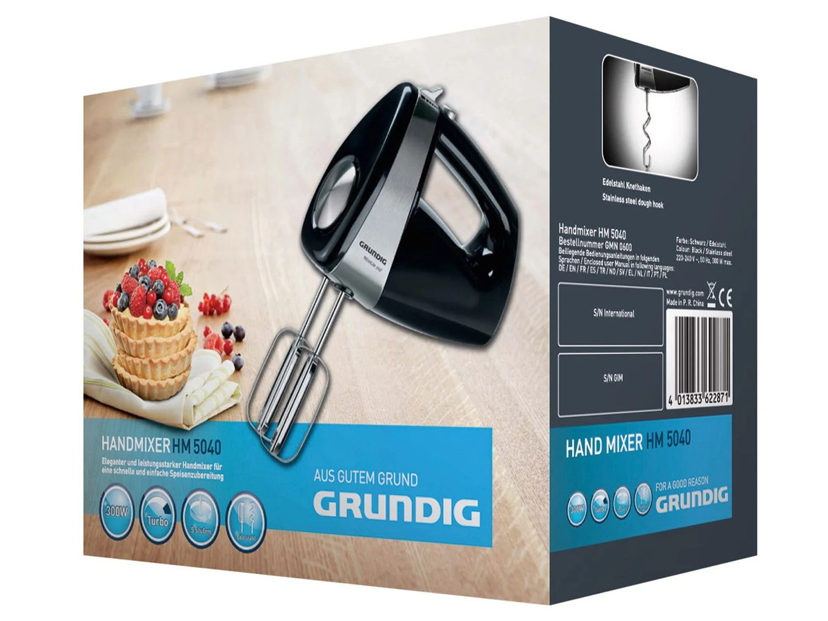 Grundig Black Line Handmixer HM 5040 in Black/Stainless Steel - Bild 2