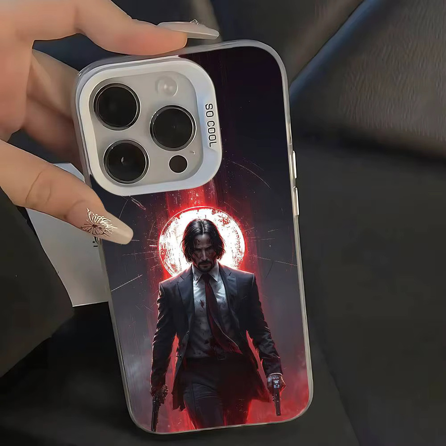 JohnS W-Wick Handyhülle für iPhone 17 16 15 14 13 12 11 Pro Max Plus stoßfeste Rückseite Farbe Silber - Bild 2