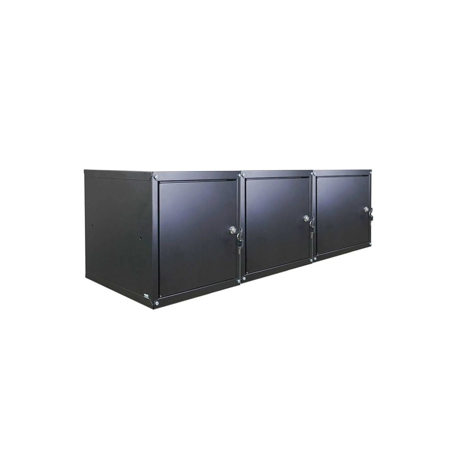 PROREGAL Cubic XL Schließfachwürfel Set aus Stahlblech, 3er Pack, Schwarz, H x B x T: 45 x 45 x 45 cm - Bild 2
