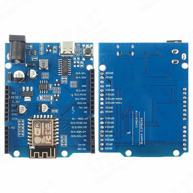 D1 ESP-12F R3 WiFi Entwicklungsboard mit ESP8266EX und USB Typ-C Anschluss für Arduino IDE in Blau - Bild 1