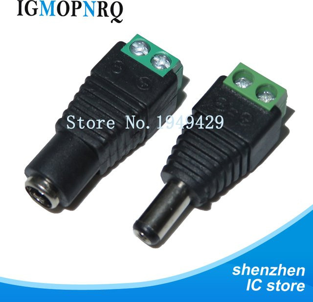5er Set DC Power Adapter Stecker Set mit männlichen und weiblichen Buchsen in Schwarz für 12V 24V CCTV mit den Größen 5,5x2,1 mm, 5,5x2,5 mm und 3,5x1,35 mm - Bild 1