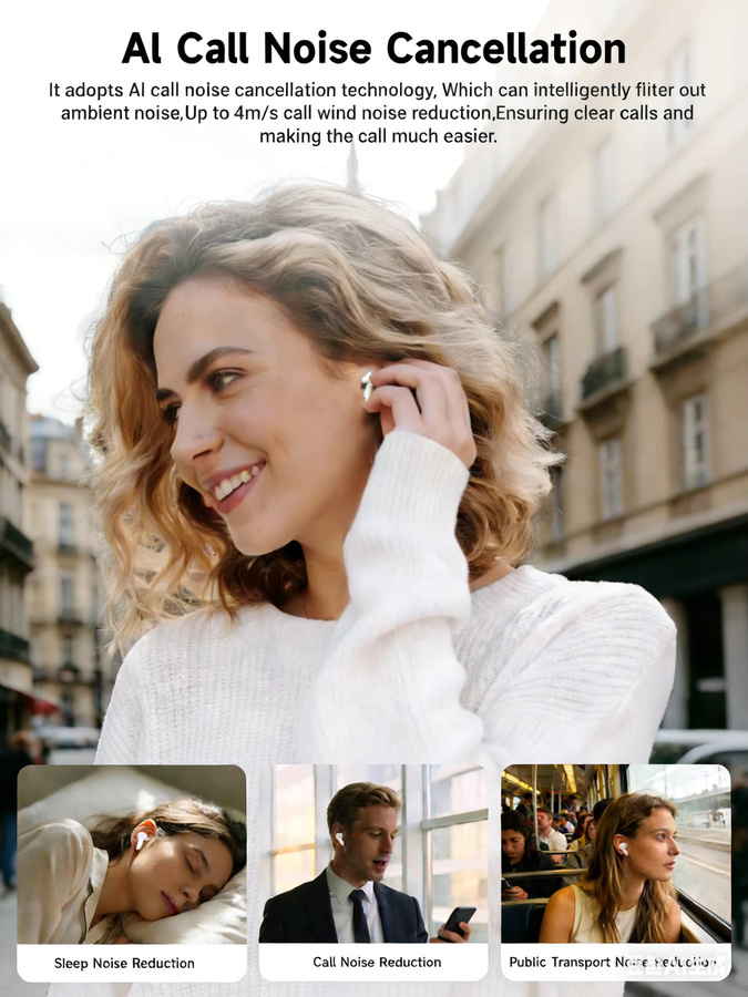 Honor X7e Active ANC Halb-In-Ear Kopfhörer in Weiß mit 38h Akkulaufzeit, Bluetooth 5.4, Spatial Audio und IP54 Schutz - Bild 4