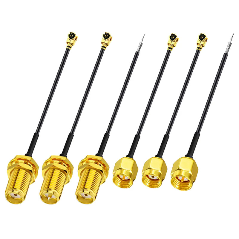 KEBEIS 5er Set RF-Koaxial-Adapter Montagekabel IPX zu SMA Buchse auf UFL/u.FL/IPX1 in Gold - Bild 2
