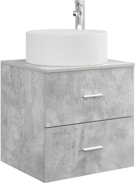 vidaXL Wandmontierter Waschtisch in Betongrau, Modernes Design für dein Badezimmer, B/T/H: 49,5 x 44,5 x 65,5 cm - Bild 1