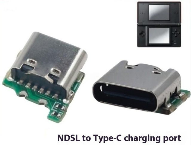 SAFENH USB-C Ladebuchse Ersatz für NDS Lite Konvertierung auf USB Typ C - Bild 1