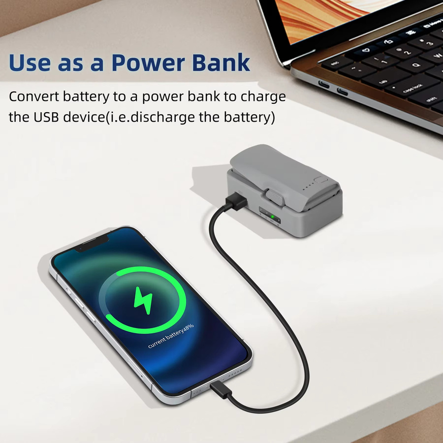 DJI Ladestation für DJI NEO 2 Drohnen-Akku, 18W Powerbank in Grau - Bild 5