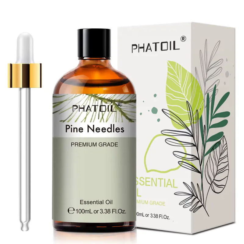 PHATOIL Aromatherapie Ätherische Öle Set, 100 ml pro Flasche, Sortiment aus Zitrone, Eukalyptus, Kiefer, Lavendel und Sandelholz, transparentes Glas - Bild 2