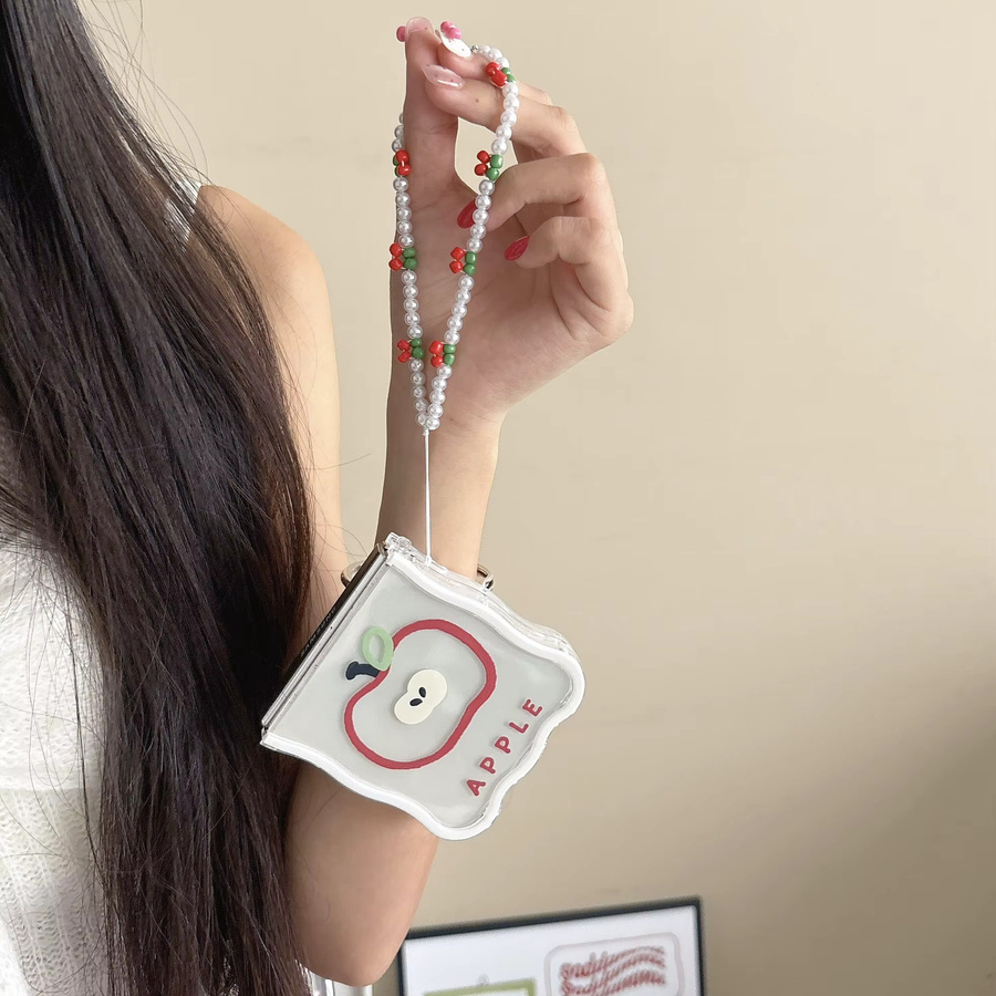 Apple Handyhülle für Samsung Galaxy Z Flip7 6 5 4 3, transparente stoßfeste Wellenabdeckung mit Lanyard - Bild 3