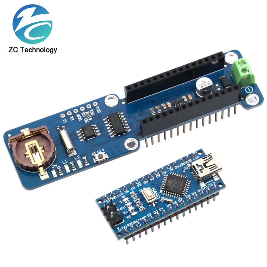 Nano-Datendatensatz-Logging-Shield-Modul für Arduino Nano mit SD-Karten-Schnittstelle und RTC-Echtzeituhr, Blau - Bild 2