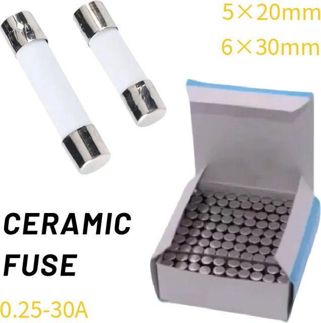 Keramiksicherung 250 V mit den Maßen 5 x 20 mm und 6 x 30 mm - Bild 1