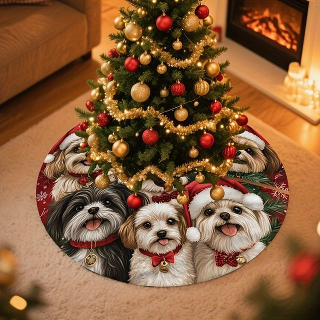 VIKAMA Weihnachts-Hundebaumrock in Multicolour mit Animal-Print - Bild 1