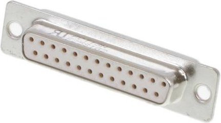 Molex D-SUB Steckverbinder 1731090128 mit 25 Lötpins in Silber und Weiß - Bild 1