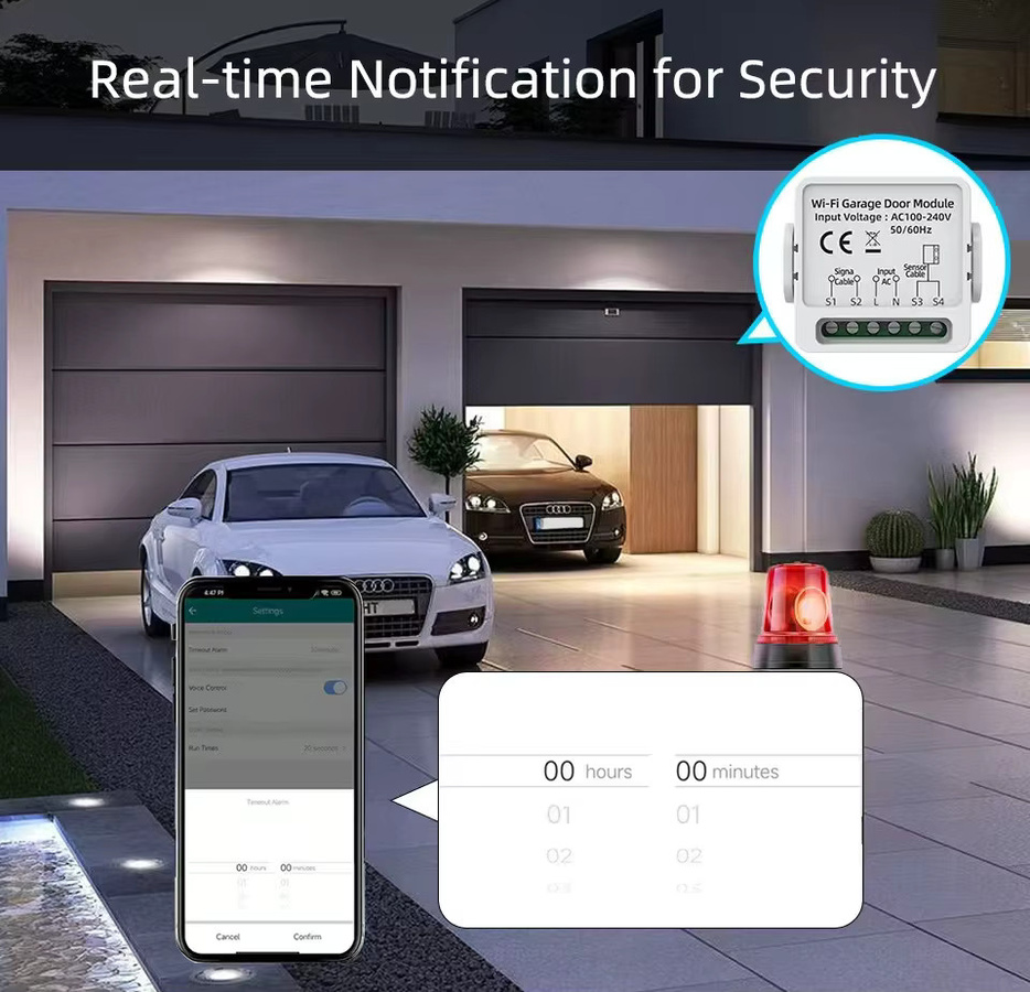 LUCKING DOOR WG01 Smart Tuya WiFi Garage Türöffner Modul in Weiß mit App- und Sprachsteuerung für Alexa und Google Assistent - Bild 3