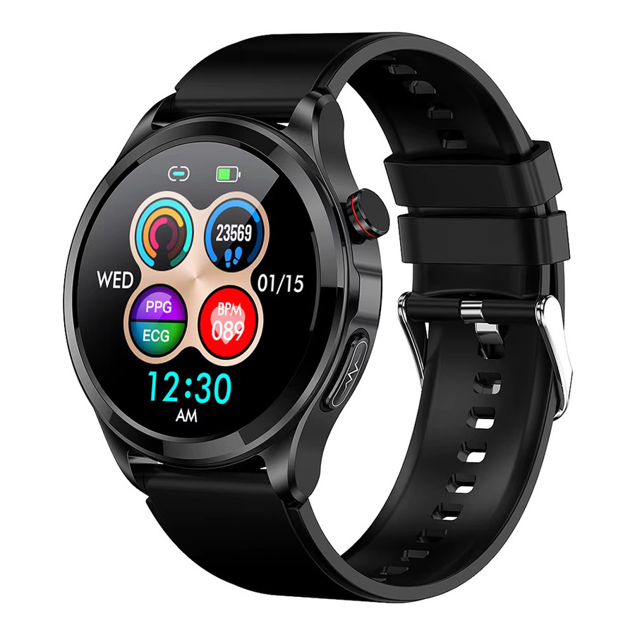 GEJIAN Smartwatch, Schwarz, Silikon, 1,39 Zoll, Rund - Bild 4