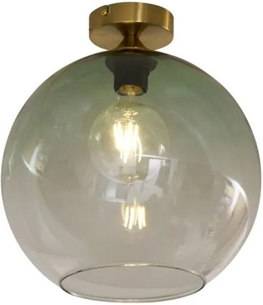 QAZQA Art Deco Deckenleuchte Sandra aus Messing mit grünem Glas - Bild 1
