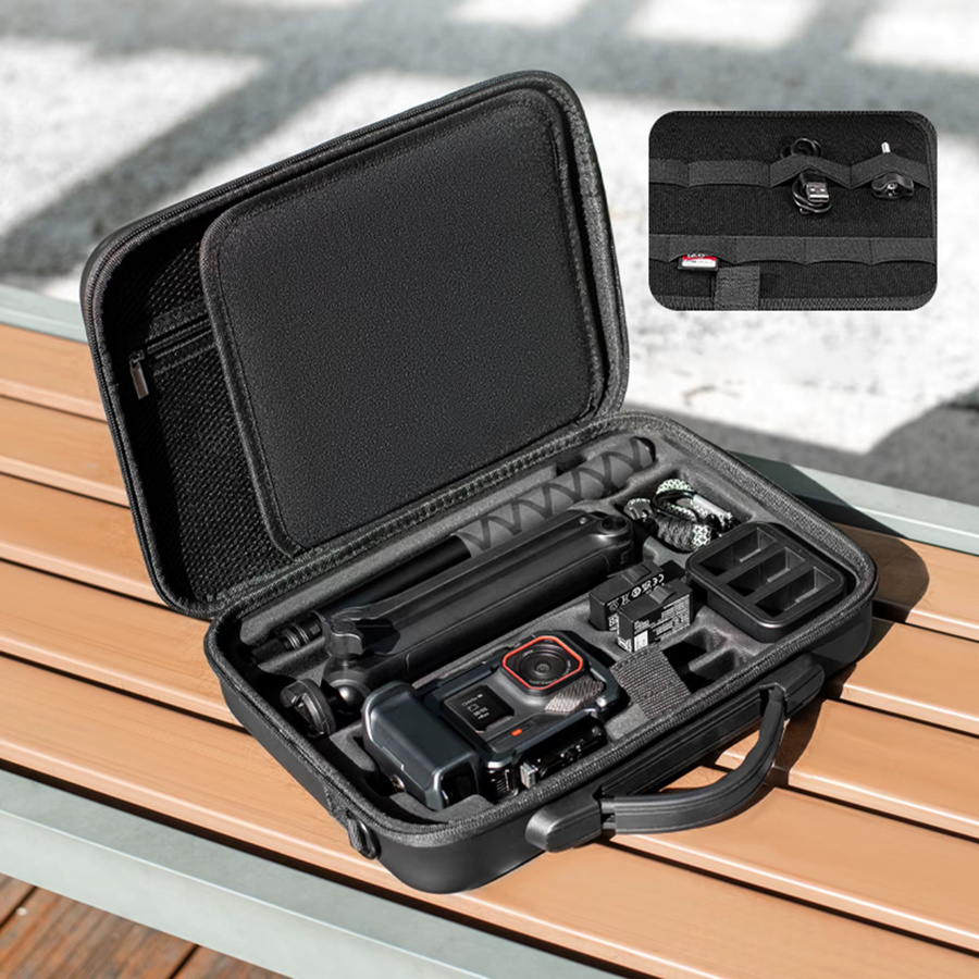ALLOYSEED Tragetasche für Insta360 Ace Pro 2 Digitalkamera, stoßfest und kratzfest, Schwarz - Bild 2