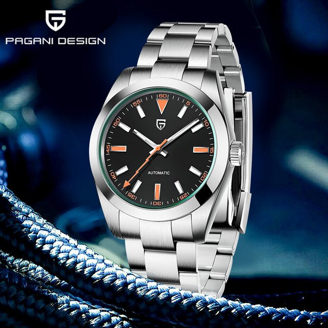 Pagani-Design Armbanduhr, Automatik, Edelstahl, Schwarz, Herren - Bild 1