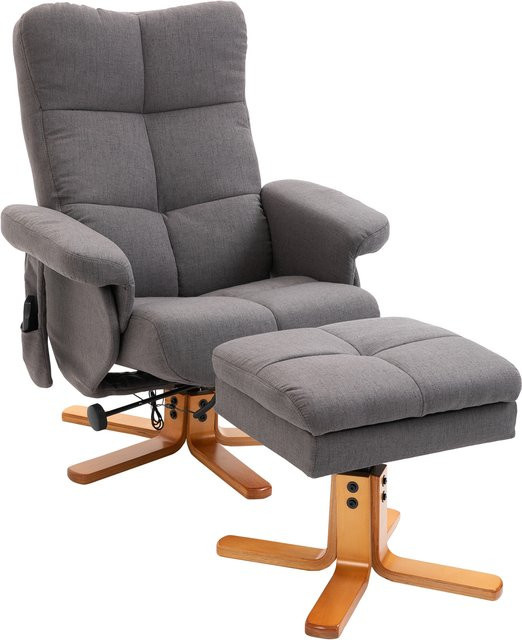HOMCOM Relaxsessel mit Fußhocker und Stauraum in Braun, Liegefunktion mit 145 Grad Neigung, B/T/H: 80 x 86 x 99 cm - Bild 1