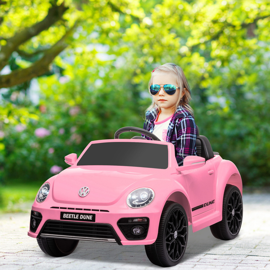 AIYAPLAY Volkswagen Beetle Kinder-Elektroauto Rosa mit Licht und Sound - Bild 2