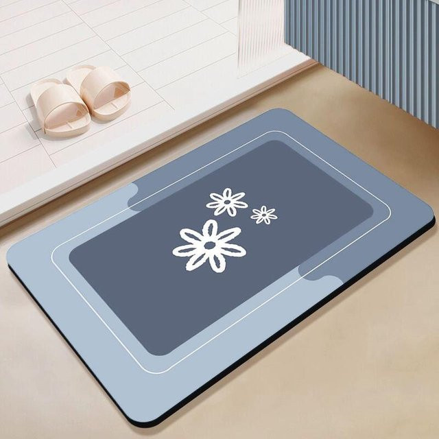 Yiran Furniture Badezimmer Anti-Rutsch-Matte aus Diatomeenerde im nordischen Design, schnelltrocknend und wasserabsorbierend, B/T: 80 x 50 cm - Bild 1