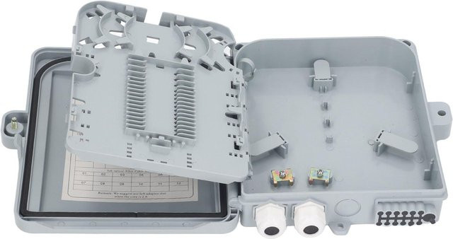 Wasserdichte LWL-Verteilerbox mit 12 Kern für SC FC PLC Splitter in Grau von Painter - Bild 1