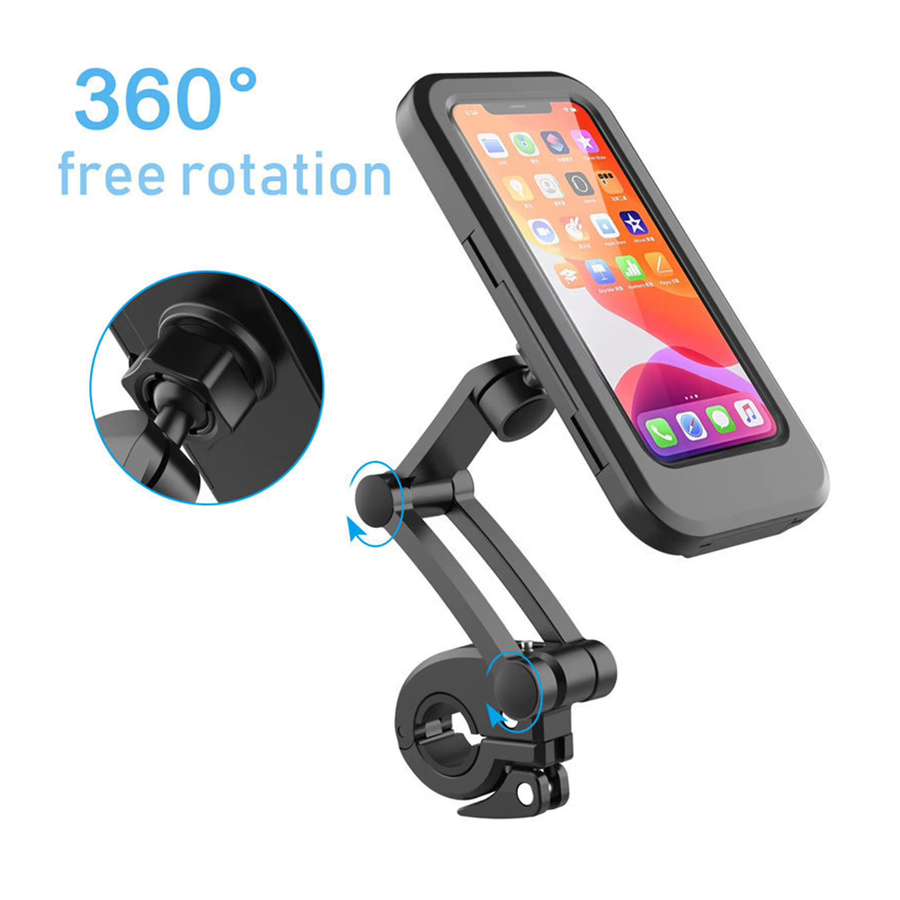 2er-Set Magnetischer Telefonhalter für Fahrrad und Motorrad in Schwarz, passend für Smartphones bis 7 Zoll mit Dichtungsring gegen Regen - Bild 3
