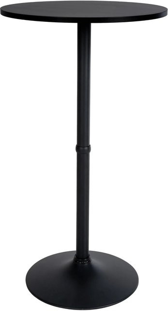 DELUKE Stehtisch BERLI Rund mit Aluminiumgestell und Holzplatte, Schwarz, H: 108 cm, B/T: 60 cm - Bild 1