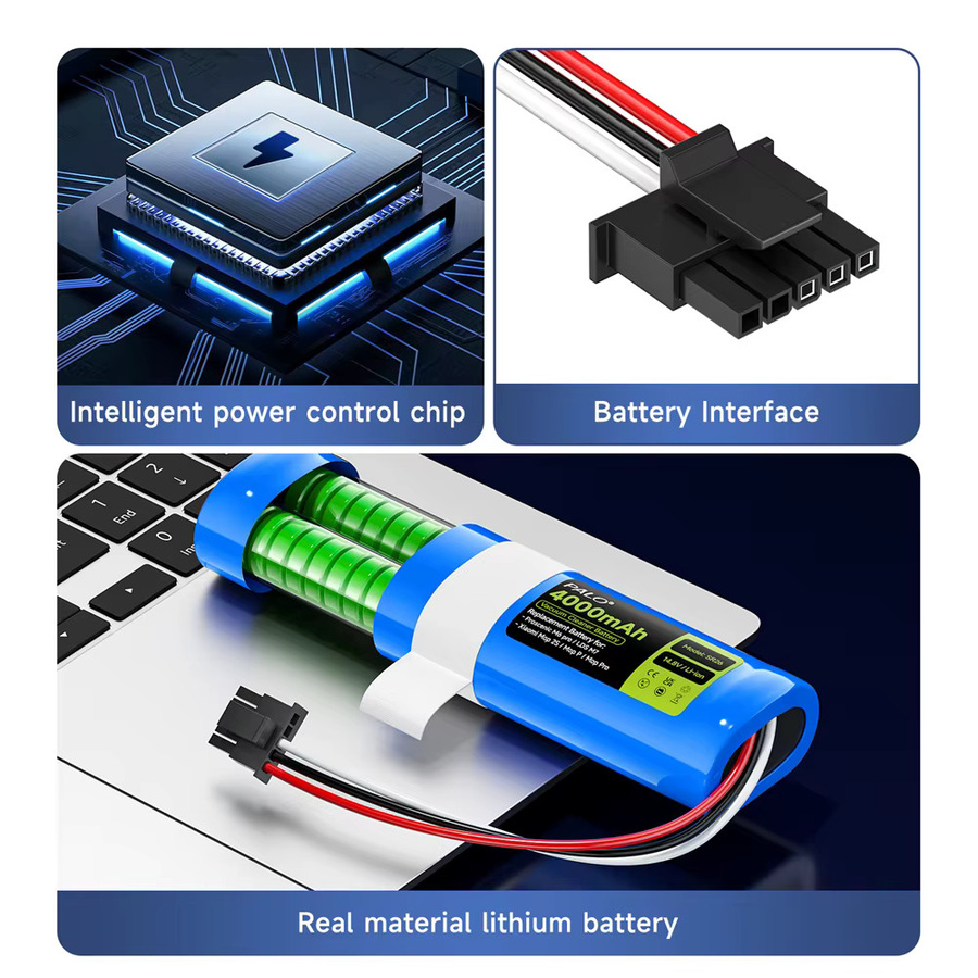 PALO Wiederaufladbarer Li-Ion-Akku 14,4V 4000mAh in Blau für Proscenic M6 Pro LDS M7 Xiaomi Mop 2S Mop P Mop Pro Roboterstaubsauger Ersatzteil - Bild 4