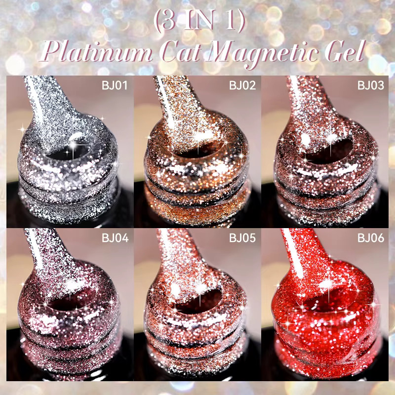 LILYCUTE Magnetischer Gel Nagellack Platin Katze, 7 ml, Glänzend - Bild 3