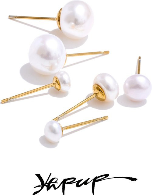 Yhpup Ohrstecker, Edelstahl, Perlen, Damen - Bild 1