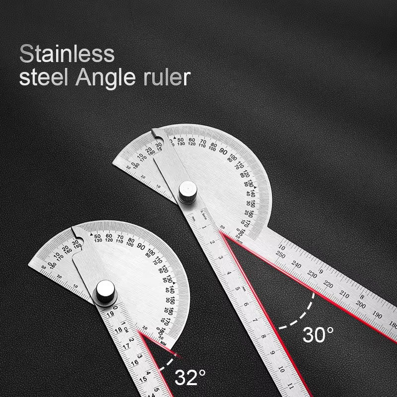 Winkelmesser aus verstärktem Edelstahl in Silber für Zimmerleute und Handwerker - Bild 2