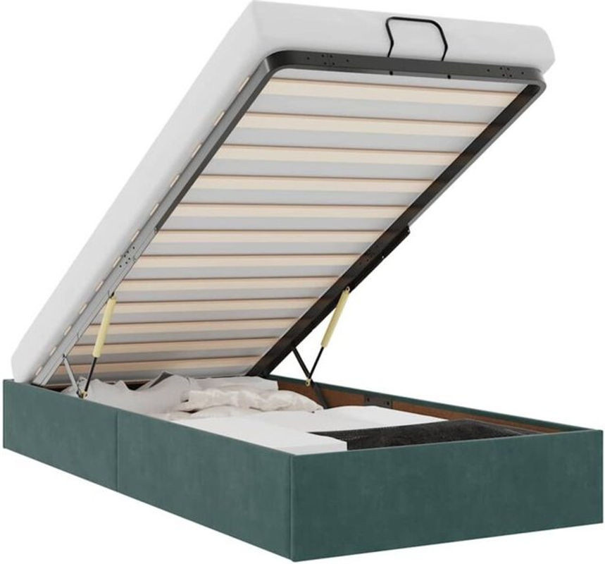 Vidaxl Ottoman Polsterbett aus Samt in Dunkelgrün ohne Matratze B/T/H: 90 x 190 x 23,5 cm - Bild 1