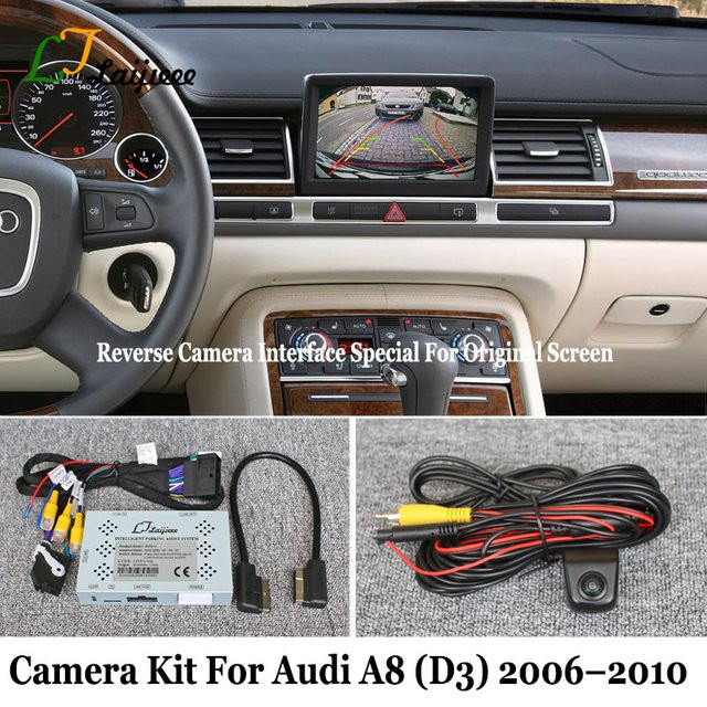 LJLAIJIEEE Rückfahrkamera Kit für Audi A8 S8 D3 (2006-2010) mit HD-Front- und Rückansicht in Schwarz - Bild 1