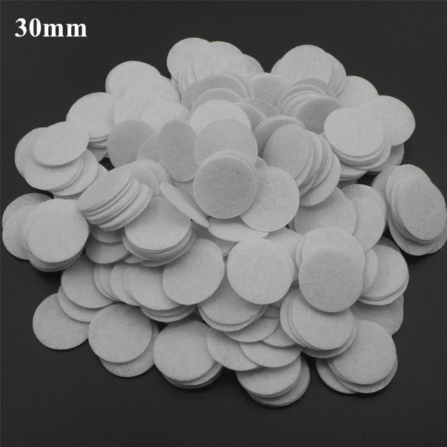 300 Stück Runde Filz Pads aus Vlies in Weiß für DIY Basteln und Nähen, Durchmesser: 25 mm, 30 mm und 35 mm - Bild 1