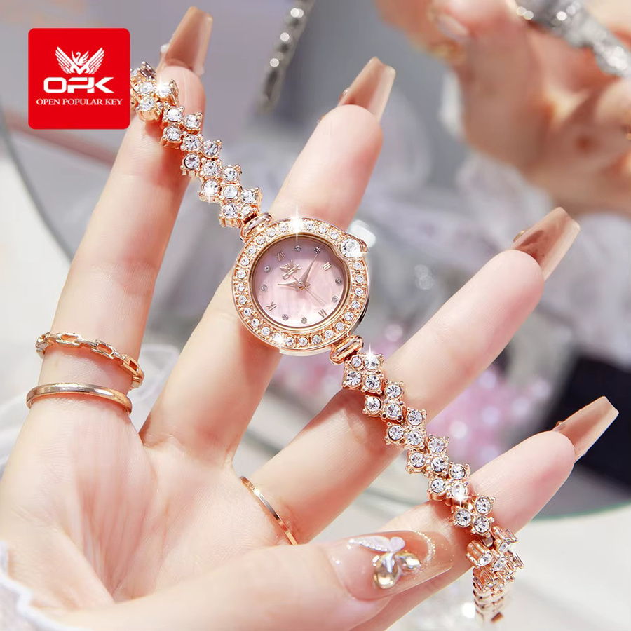 OPK Armbanduhr, Edelstahl, Roségold, Diamant, Quarz, Damen - Bild 2