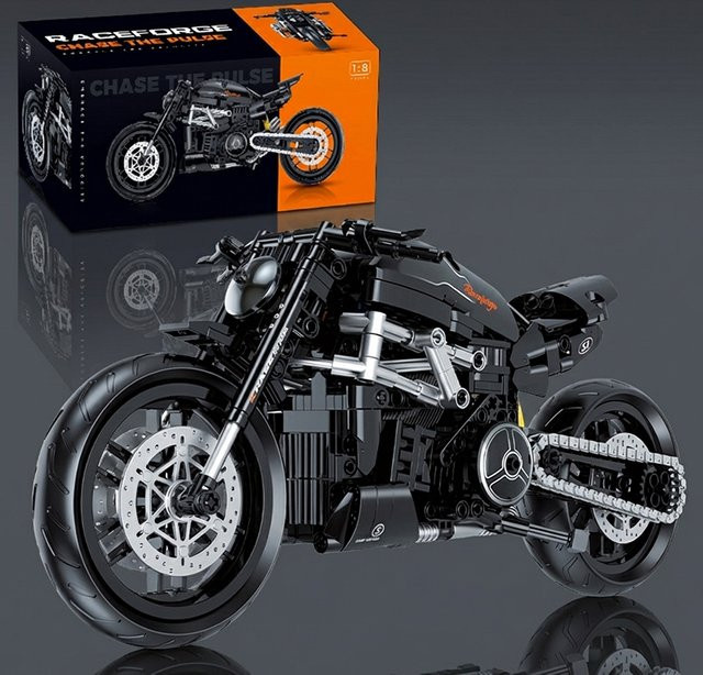 M MENBIS Motorrad-Bausteine-Modell, 1:8, 538 Teile - Bild 1