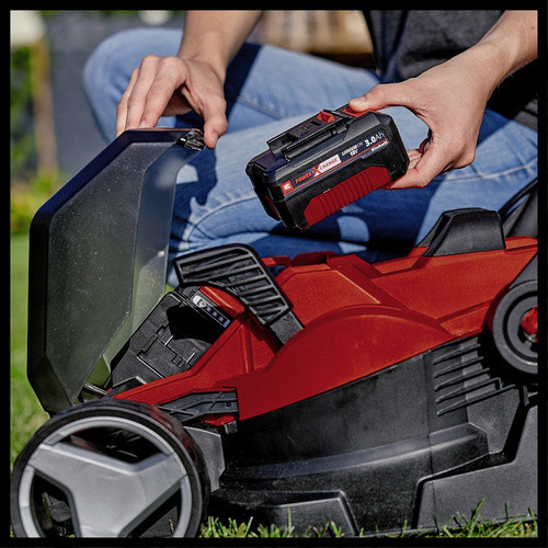 Einhell Power X-Change Akku-Rasenmäher GE-CM 36/34-1 Li-Solo in Rot mit Grasfangkorb und verstellbarer Schnitthöhe 25-65 mm - Bild 2