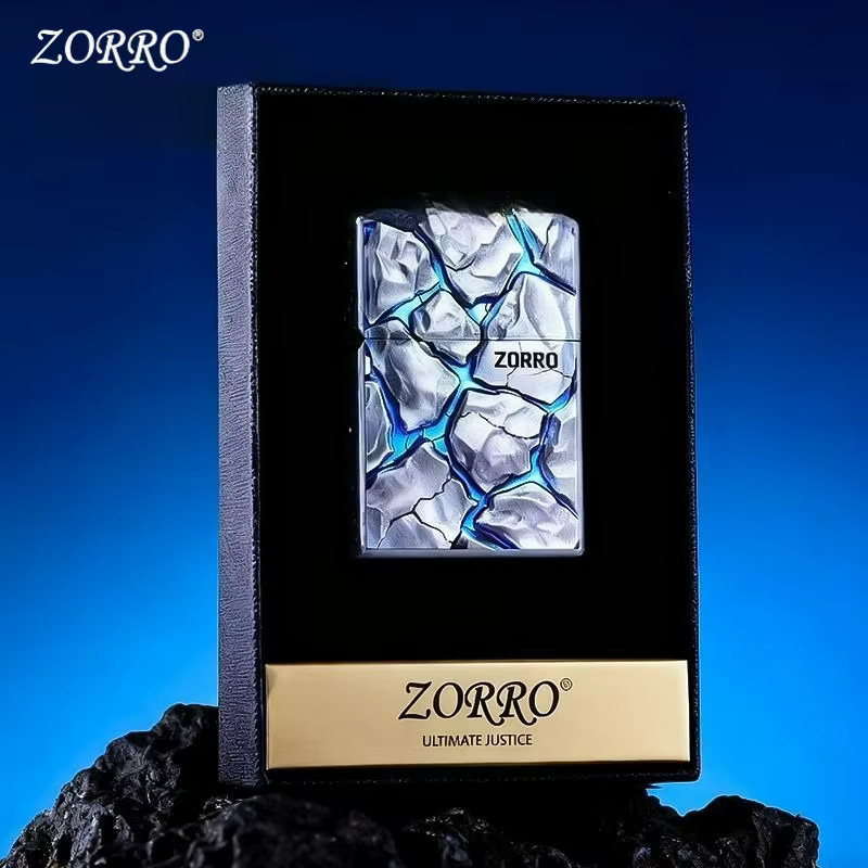 ZORRO Popular Series Winddichtes Feuerzeug mit Split Stone Armor Design und kreativem Farbdruck - Bild 2