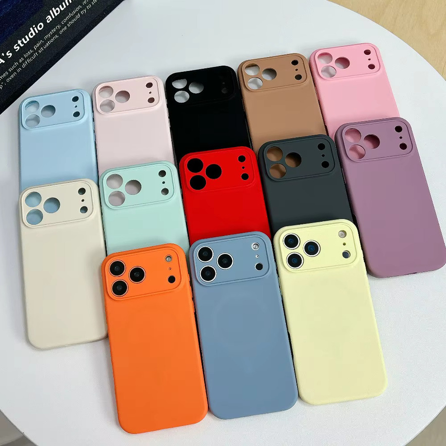 FUCHU Magnetische Flüssigsilikon Hülle mit Kameraschutz und MagSafe Kompatibilität für iPhone 17 16 15 14 13 12 Pro Max Plus in Gelb - Bild 4