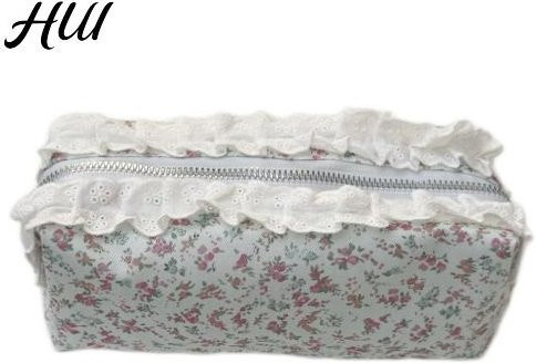 Laoqianf Stifteorganizer mit Blumenprint in Rosa, Ästhetisches Etui mit großem Fassungsvermögen für Schule, Büro und Reisen, B: 18,0 cm, H: 9,0 cm, T: 8,0 cm - Bild 1