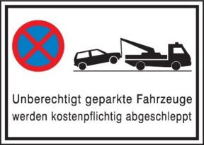 SafetyMarking Parkverbotsschild aus Aluminium in Weiß, B: 60 cm, H: 40 cm - Bild 1