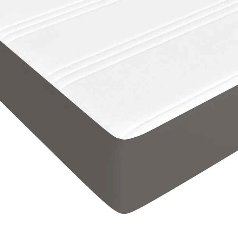 Vidaxl Kontinentalbett mit Matratze in Grau aus Kunstleder und Stoff, B/T: 160 x 200 cm - Bild 3