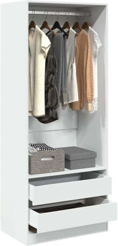 Vidaxl Kleiderschrank aus Holzwerkstoff in Weiß, minimalistisches Design, B/T/H: 80 x 50 x 200 cm - Bild 1