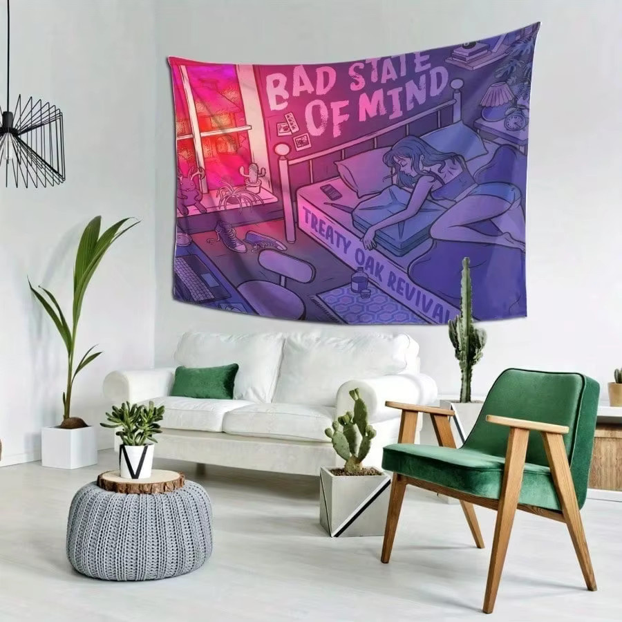 Vibrant Art Wandteppich Revival Serie abstrakte Wanddekoration Vintage Multicolour B: 60 cm, H: 40 cm - Bild 2
