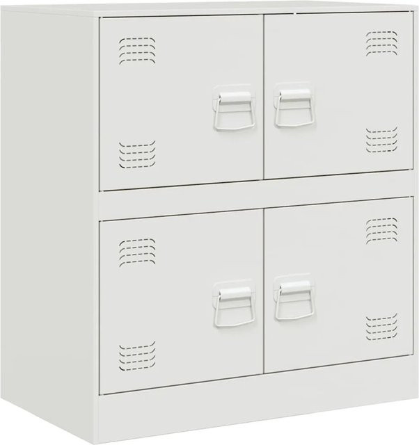 vidaXL Sideboard aus kaltgewalztem Stahl in Weiß, B/T/H: 67 x 39 x 73 cm - Bild 1