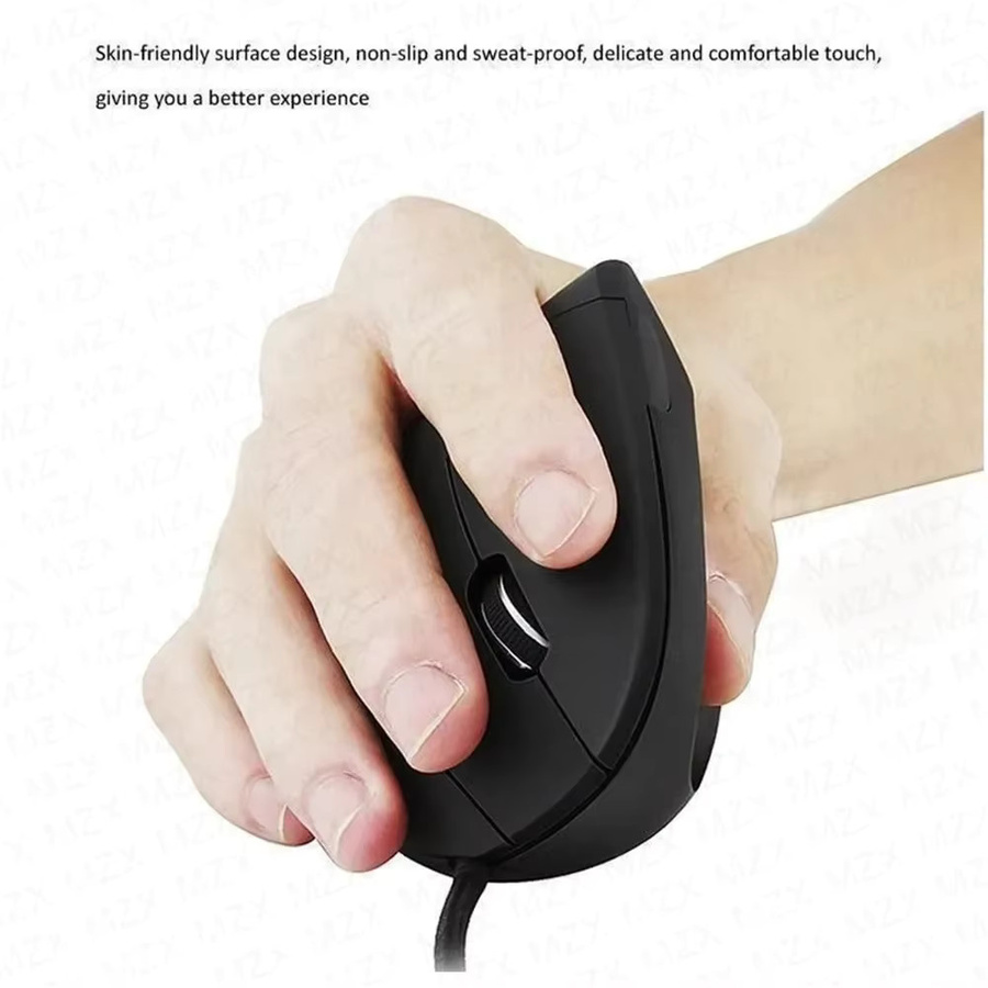 MZX Ergonomische vertikale kabellose Maus in Schwarz mit Bluetooth und USB für PC und Laptop - Bild 2
