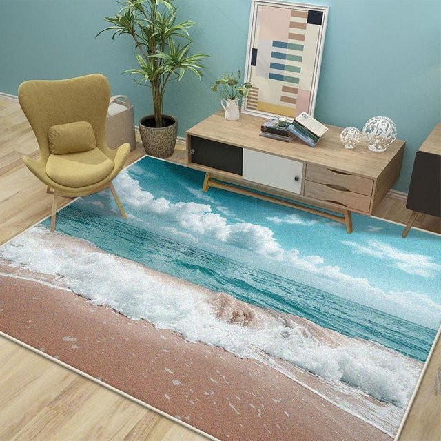 JGJG Moderner 3D Teppich in Multicolour, Rutschfest und Waschbar, B/T: 90 x 60 cm - Bild 1
