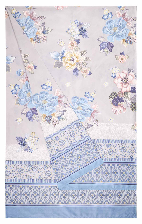 Bassetti Granfoulard HANAMI Bettwäsche aus Baumwolle in Perla mit floralem Muster - Bild 1