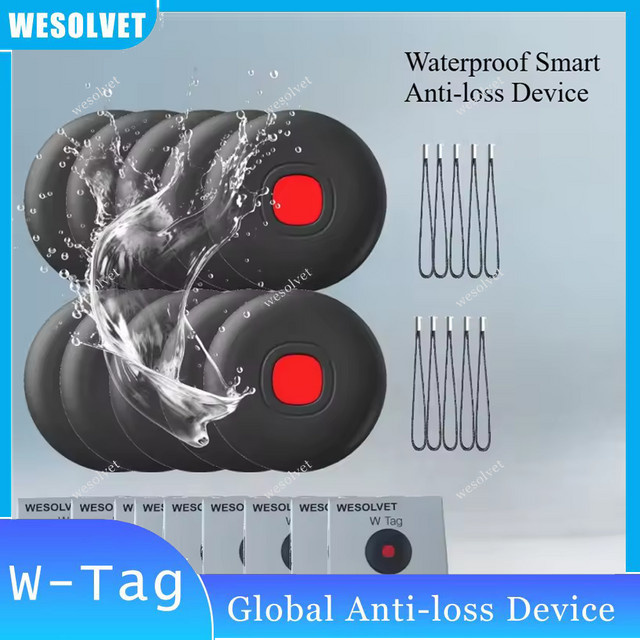Wesolvet GPS Tracker Black – Wasserdichter Anti-Verlust-Tag für iOS zur Ortung von Geldbörse und Schlüsseln - Bild 1